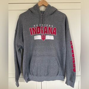 Gildan Indiana Hoosiers Gray Hoodie with Red and White Print